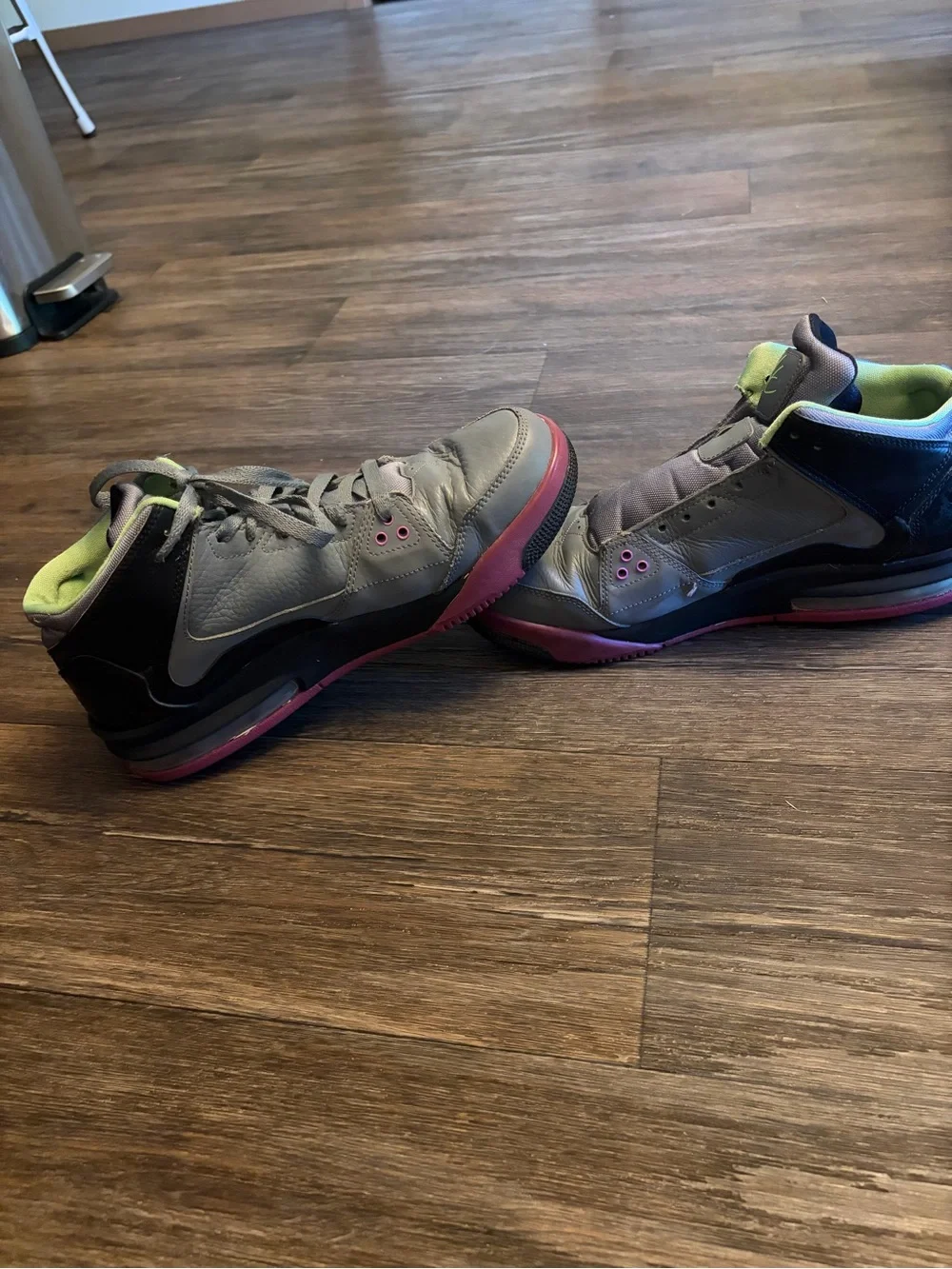 Nike Jordan Flight Origin Men's Basketball Shoes Cool Grey/Flash Lime Size 8.5